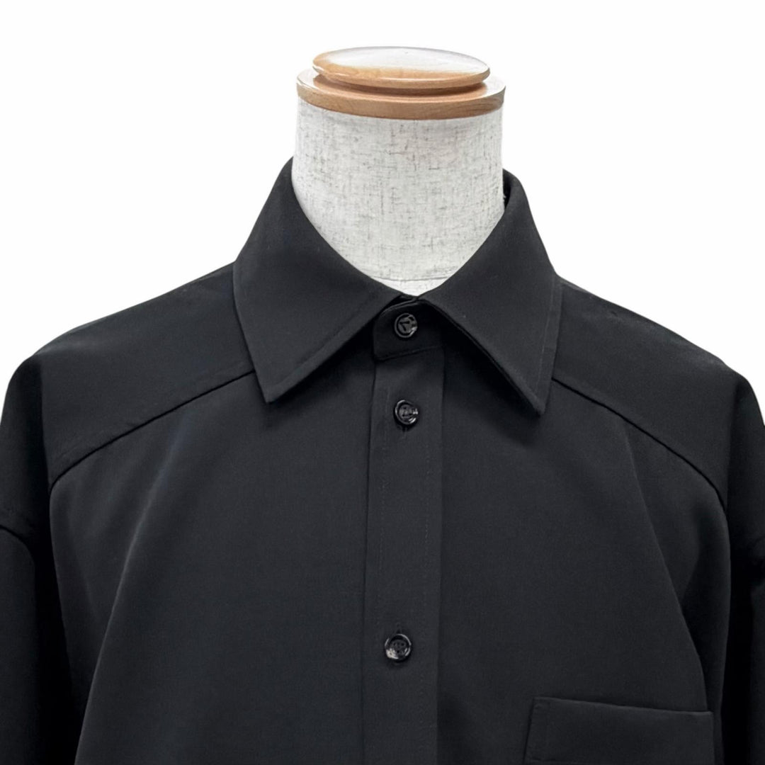 Great BOTTEGAVENETA Long sleeve shirt Wool twill shirt black wool mens 44 798323