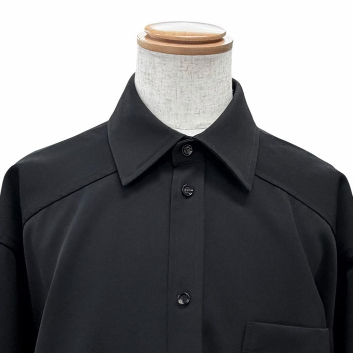 Great BOTTEGAVENETA Long sleeve shirt Wool twill shirt black wool mens 44 798323