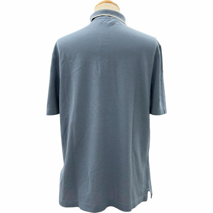 Great HERMES Short sleeve polo shirt blue cotton mens L