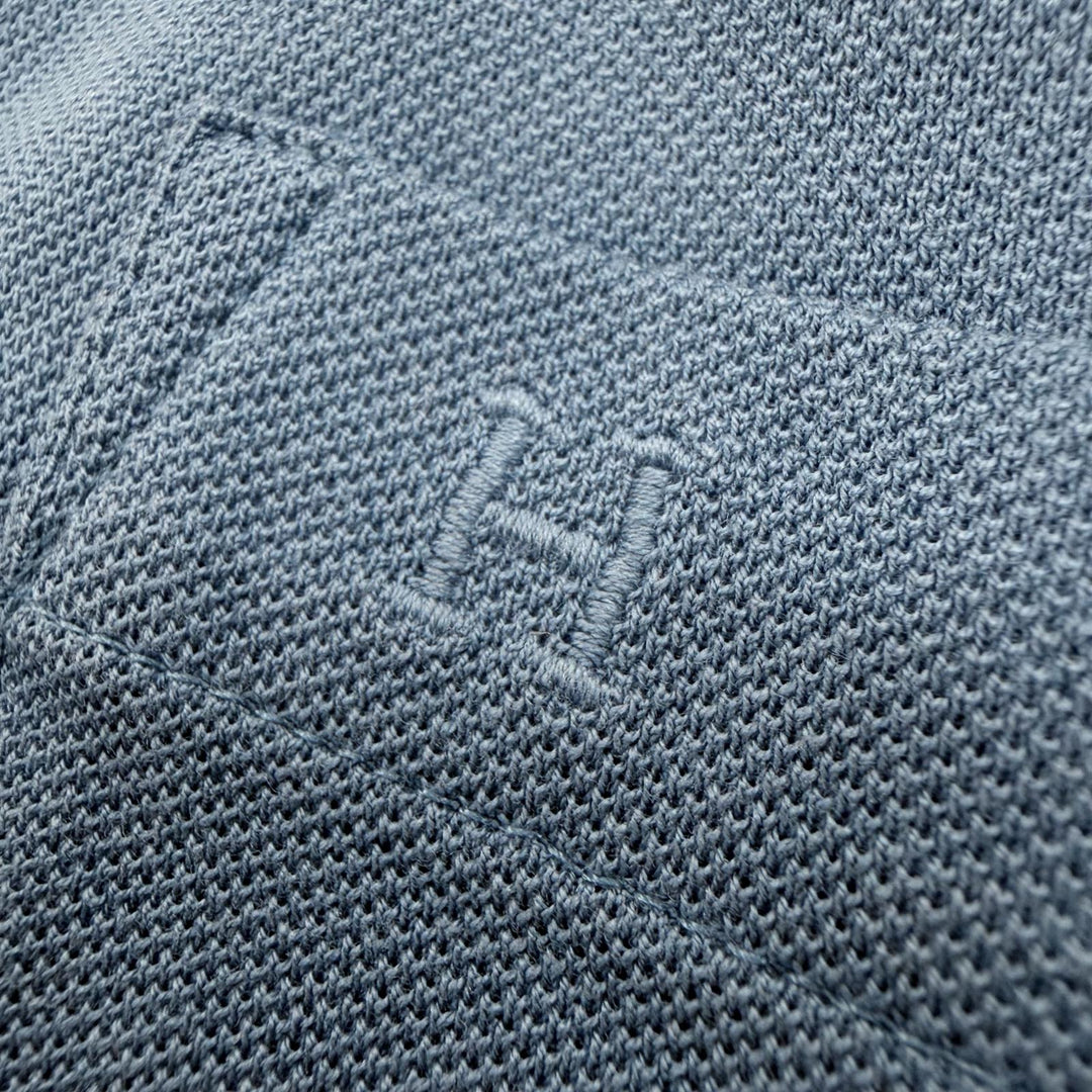 Great HERMES Short sleeve polo shirt blue cotton mens L