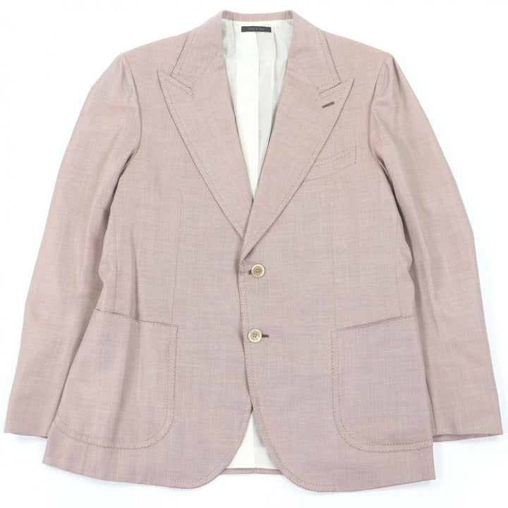 Excellent Brioni tailored jacket Single Blazer pink cashmere mens 50