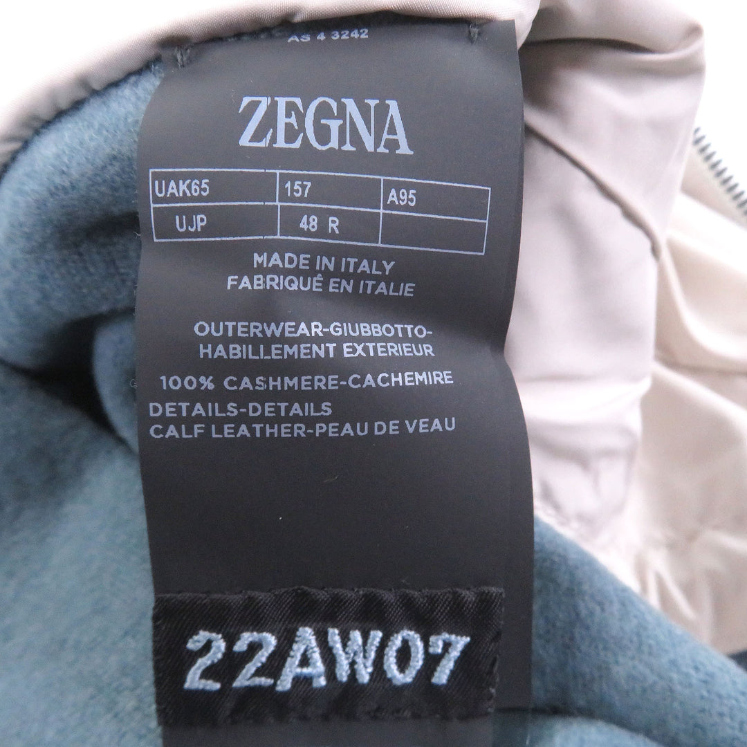 Pristine Zegna Blouson Zip up Light blue cashmere mens 48