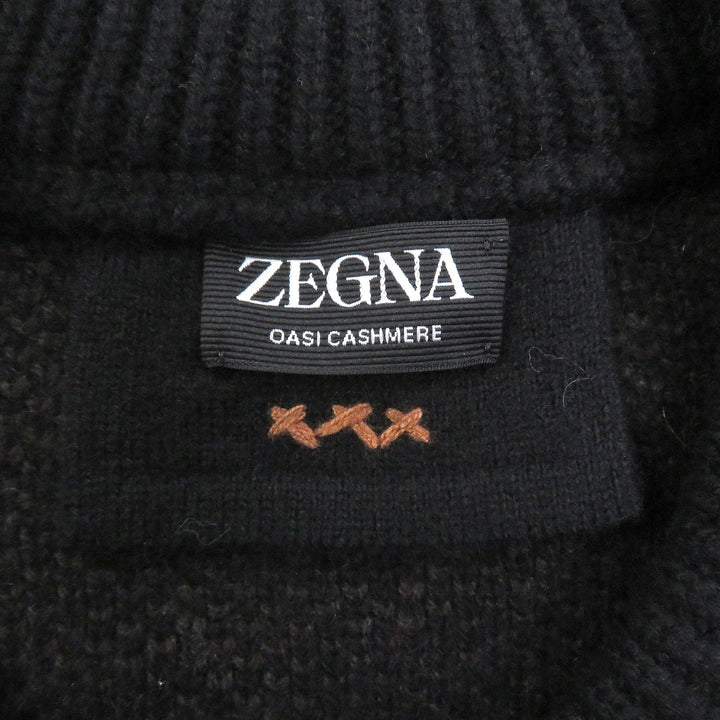Excellent Zegna sweater Oasi Cashmere black cashmere mens 48