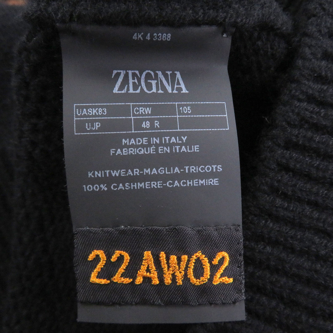 Excellent Zegna sweater Oasi Cashmere black cashmere mens 48