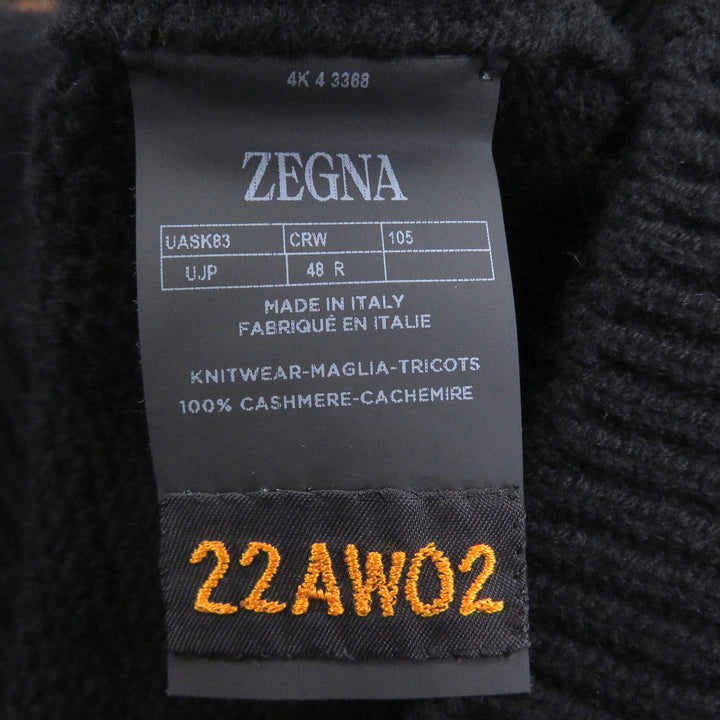 Excellent Zegna sweater Oasi Cashmere black cashmere mens 48