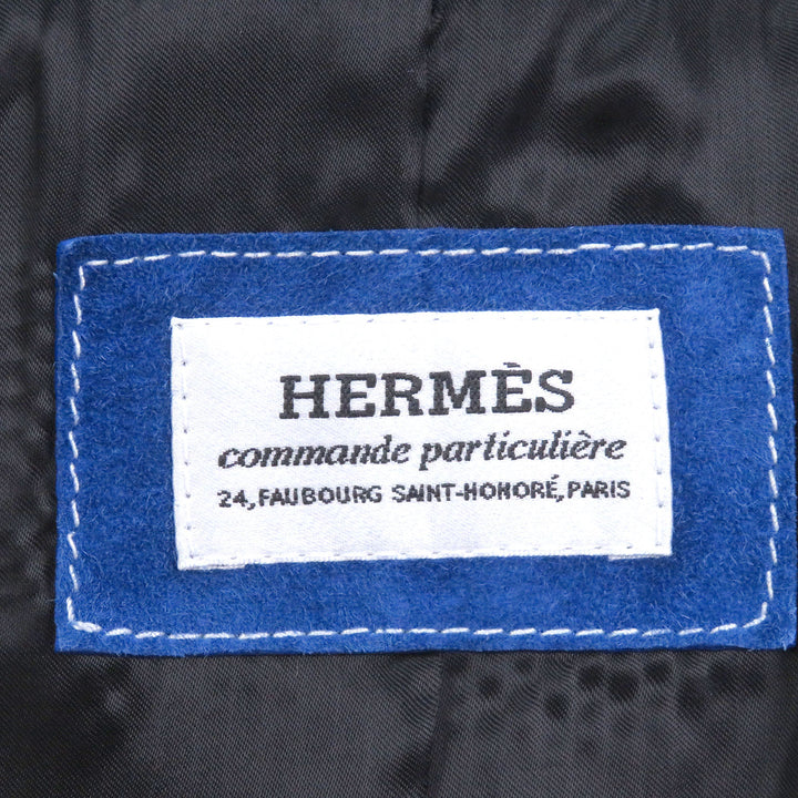 Great HERMES leather jacket COMMANDE PARTICULIERE Custom-made H logo zip