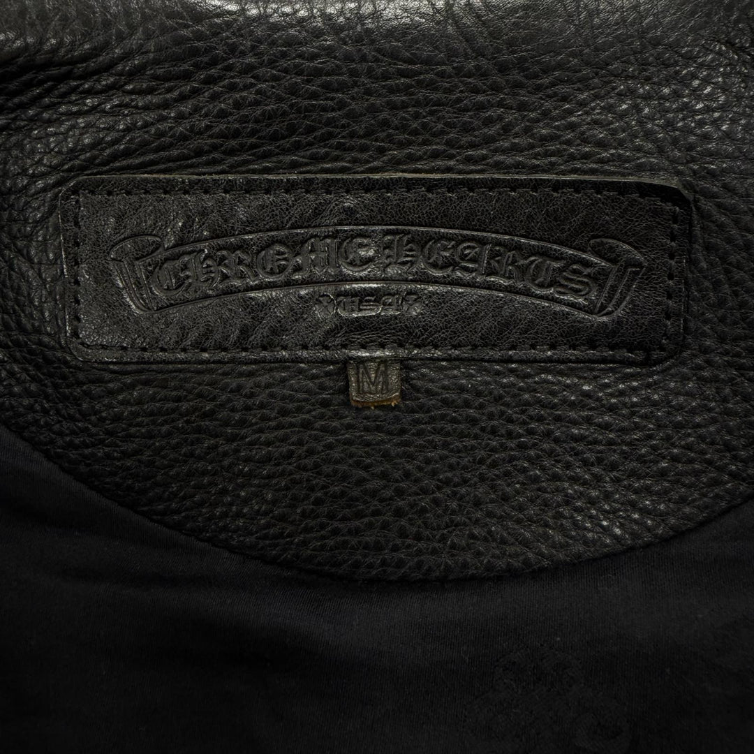 Very Good CHROME HEARTS Leather jacket JJ DEAN2 black Cowhide mens M