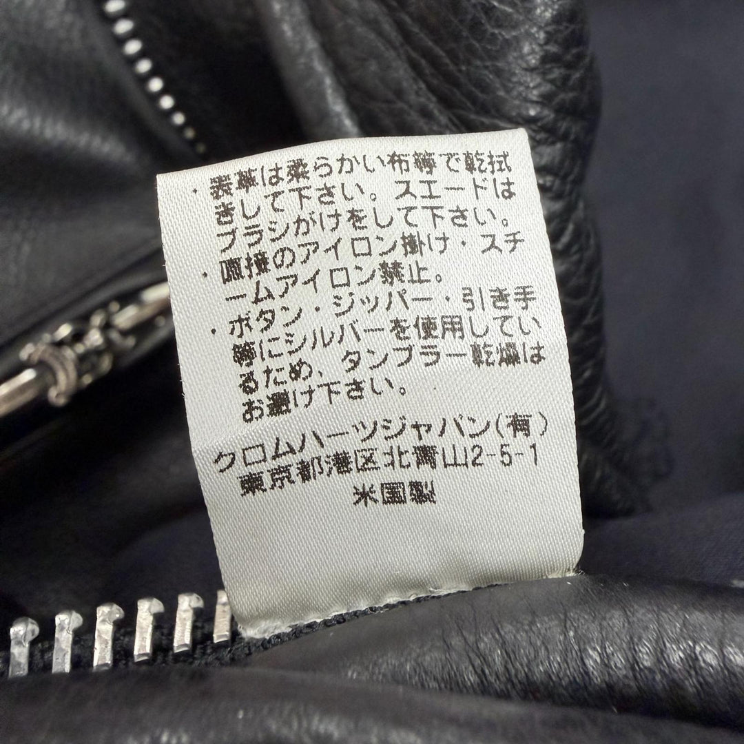 Very Good CHROME HEARTS Leather jacket JJ DEAN2 black Cowhide mens M