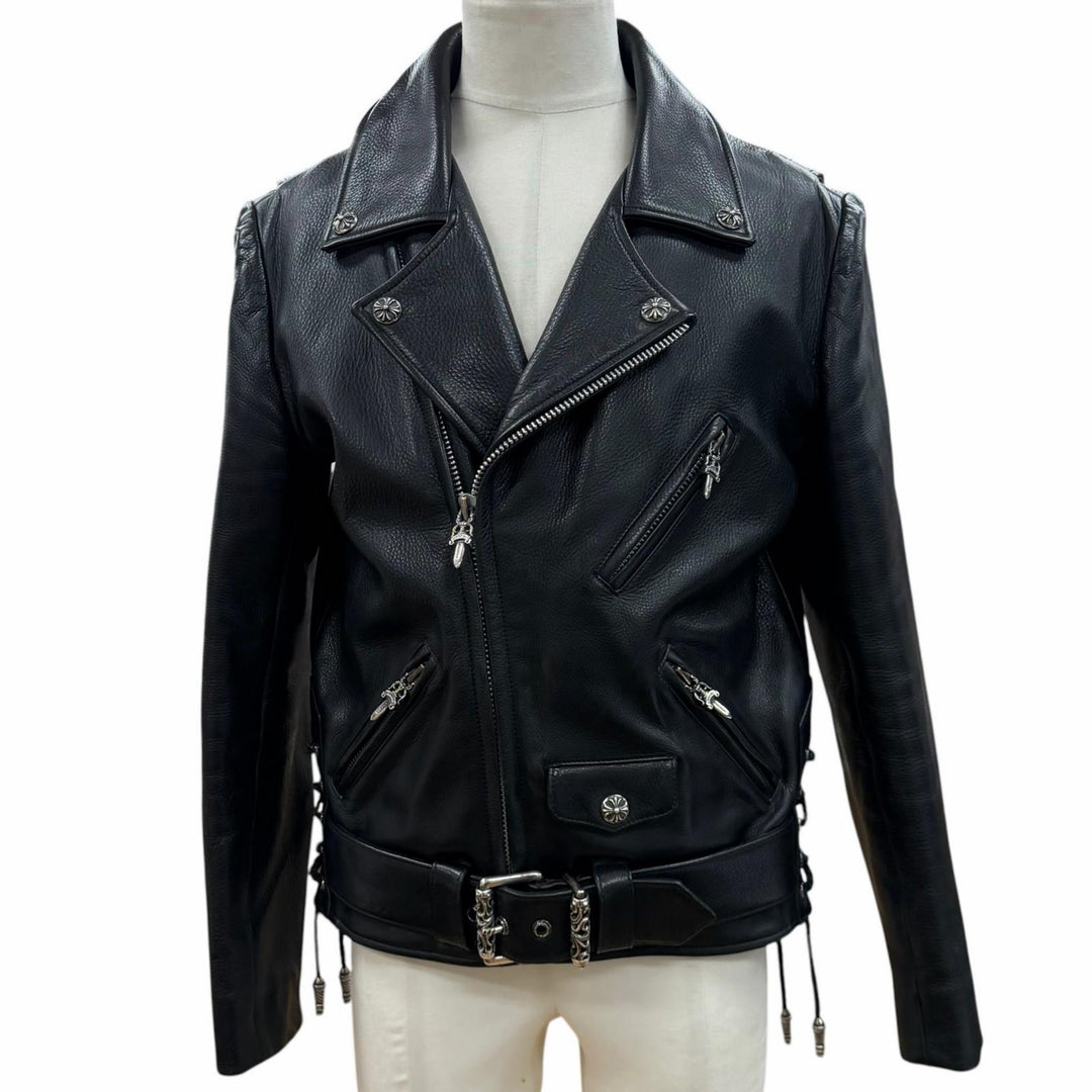 Very Good CHROME HEARTS Leather jacket JJ DEAN2 black Cowhide mens M