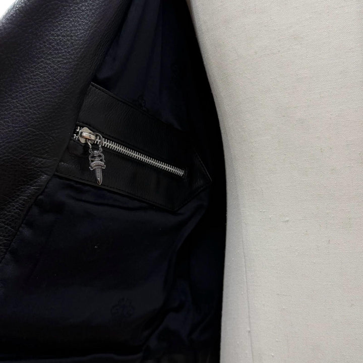 Very Good CHROME HEARTS Leather jacket JJ DEAN2 black Cowhide mens M