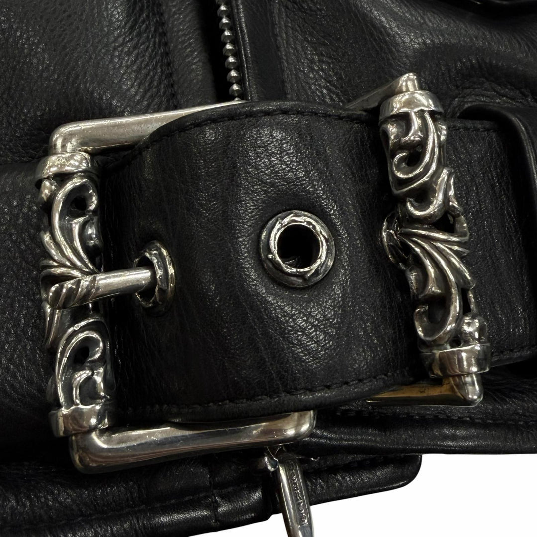 Very Good CHROME HEARTS Leather jacket JJ DEAN2 black Cowhide mens M