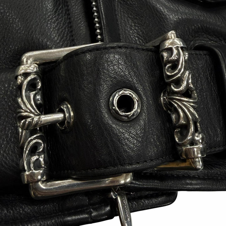 Very Good CHROME HEARTS Leather jacket JJ DEAN2 black Cowhide mens M