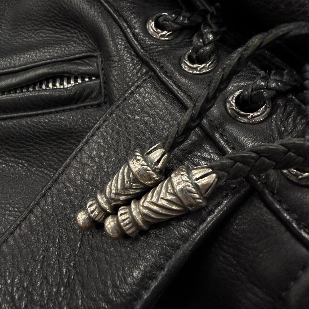 Very Good CHROME HEARTS Leather jacket JJ DEAN2 black Cowhide mens M