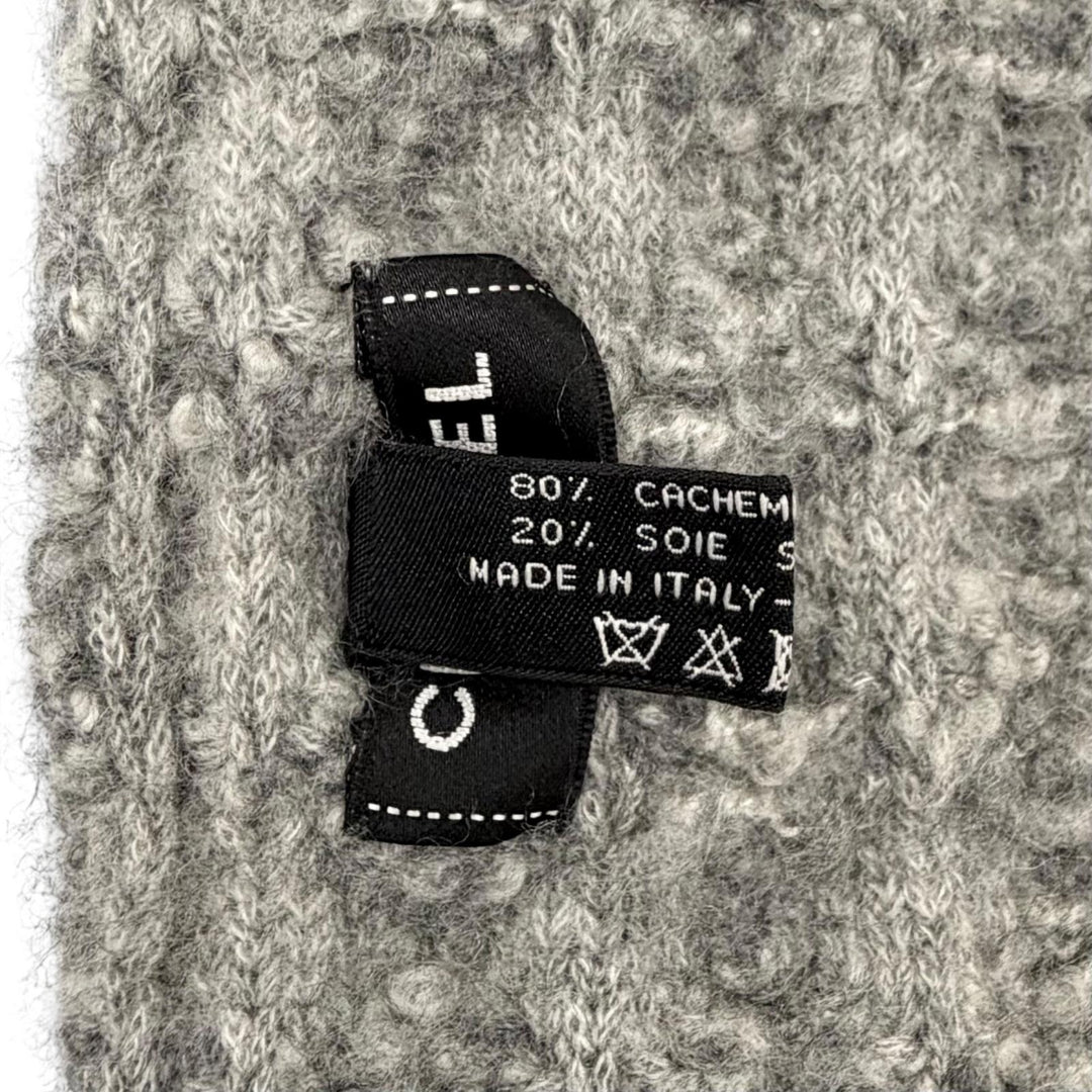 Great CHANEL Scarf gray cashmere Women 17B