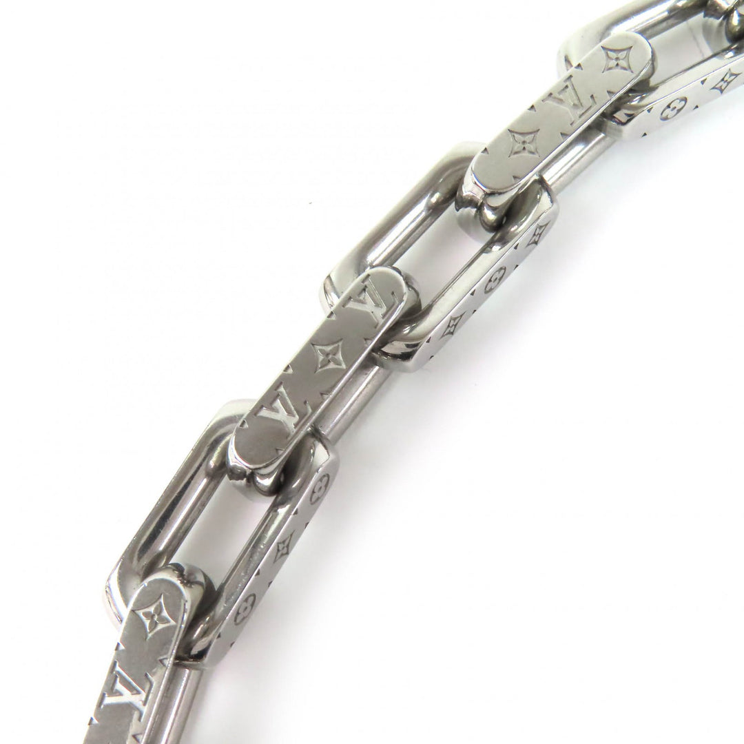 Great LOUIS VUITTON Necklace Collier Chain Monogram Necklace Silver M00307