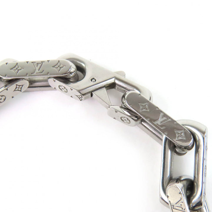 Great LOUIS VUITTON Necklace Collier Chain Monogram Necklace Silver M00307