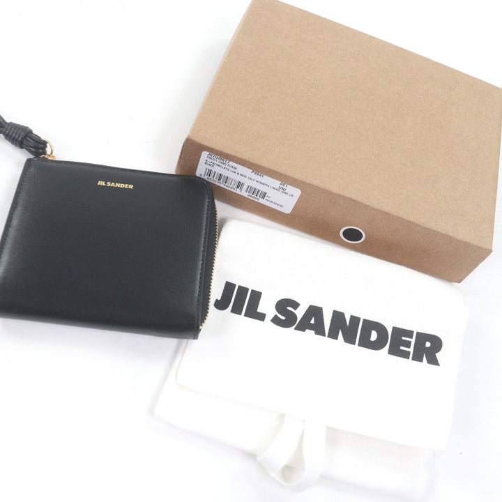 Pristine JIL SANDER Card Case CREDIT CARD PURSE TANGLE Compact wallet black