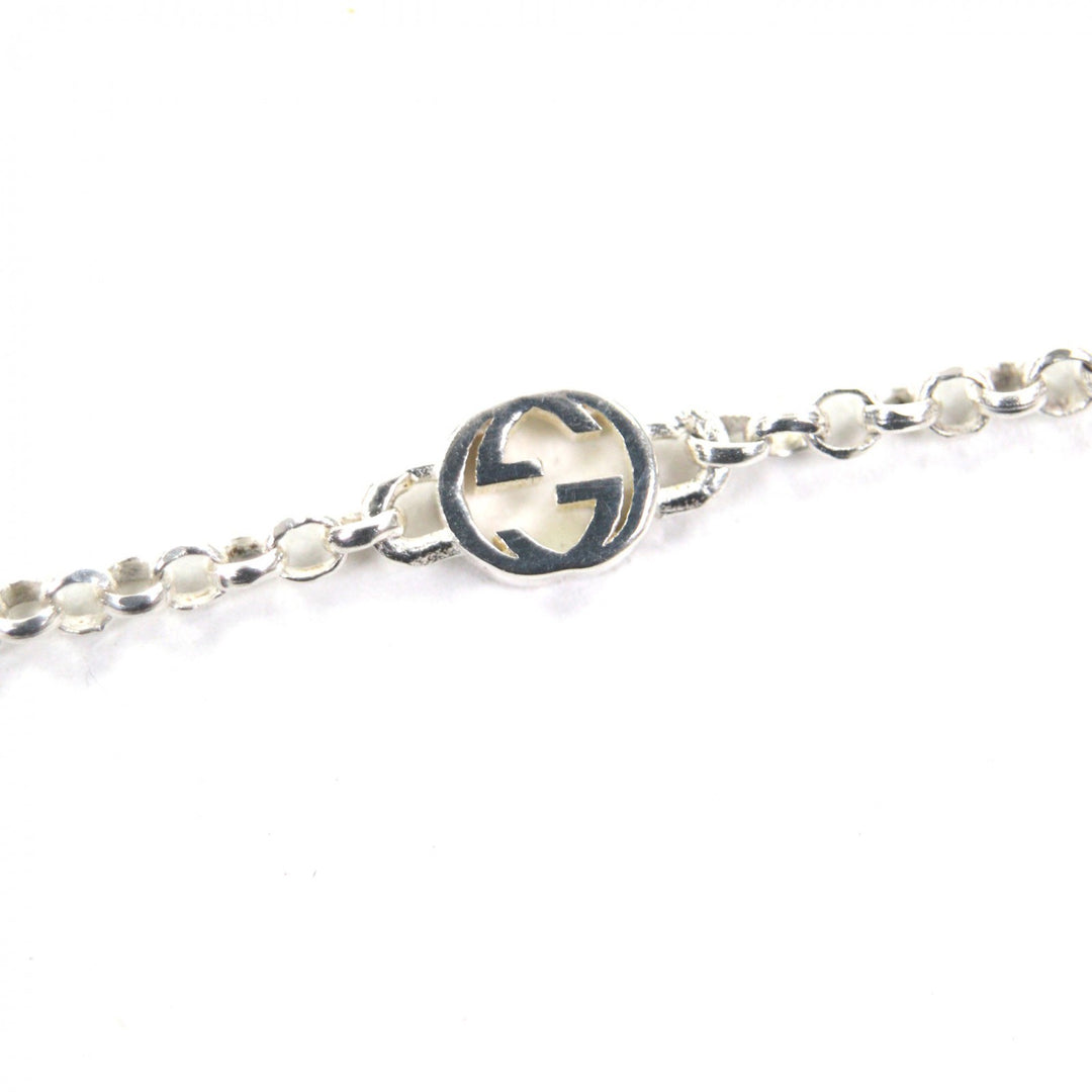 Excellent GUCCI Necklace Double G Key Chain Silver AG925 Women 627757