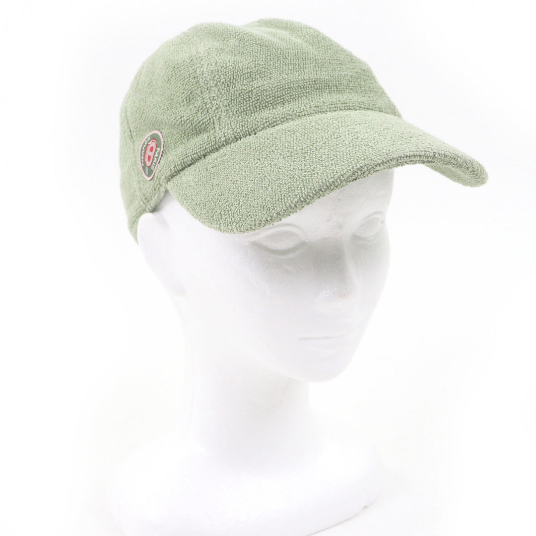 Excellent HERMES cap Davis Pile ground green cotton mens M