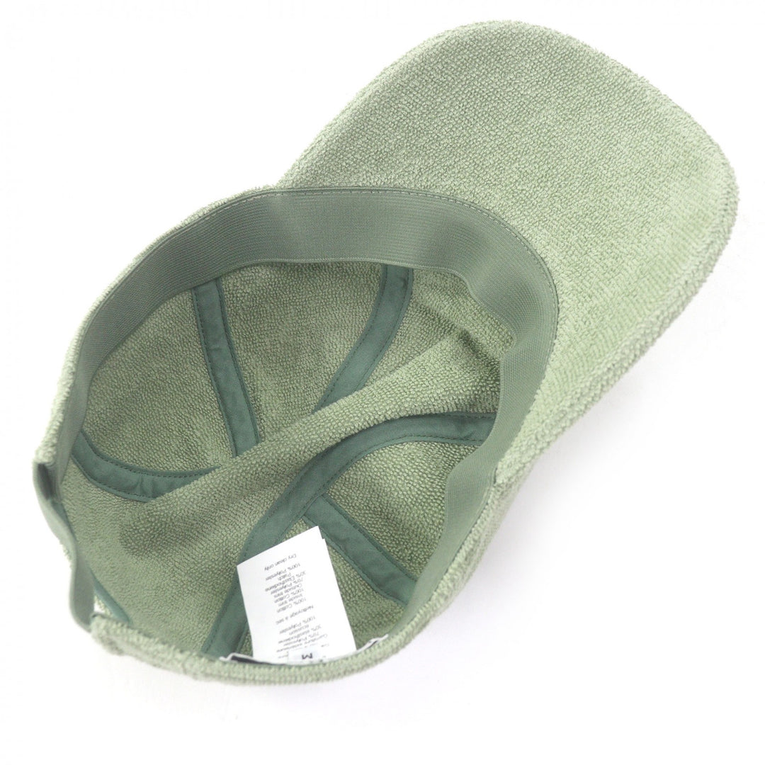 Excellent HERMES cap Davis Pile ground green cotton mens M