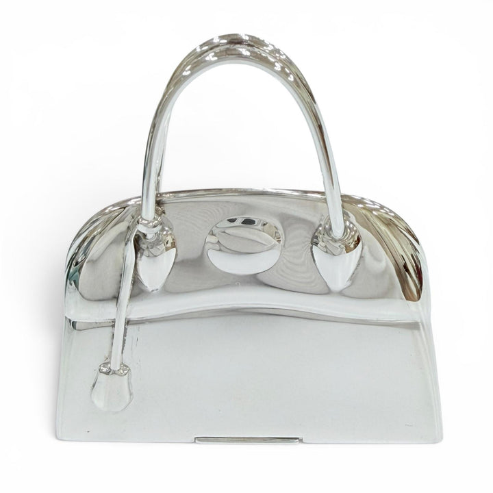 Excellent HERMES Pendant top Bolide bag motif pill case Silver SV950 Women