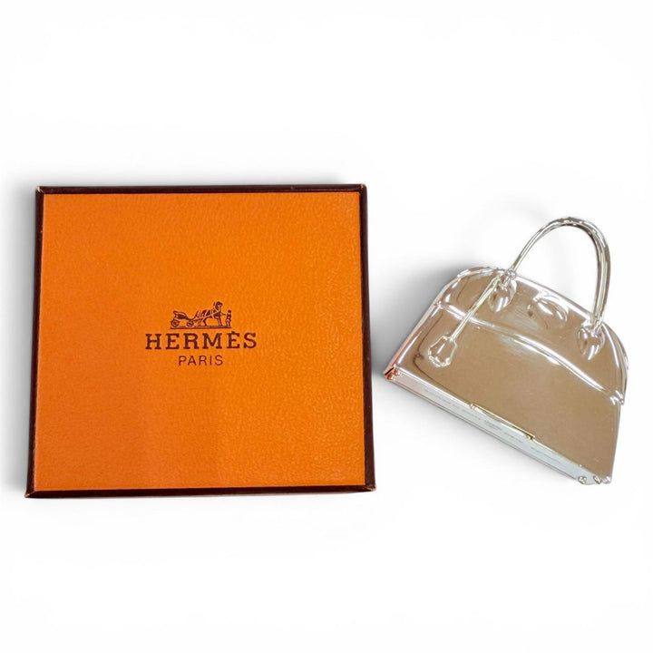 Excellent HERMES Pendant top Bolide bag motif pill case Silver SV950 Women