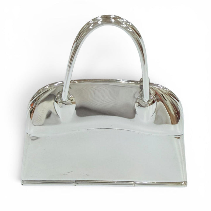 Excellent HERMES Pendant top Bolide bag motif pill case Silver SV950 Women