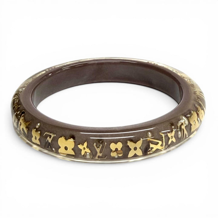 Excellent LOUIS VUITTON Bangle Brasserie Unclosure TPM Clear brown Women M65867