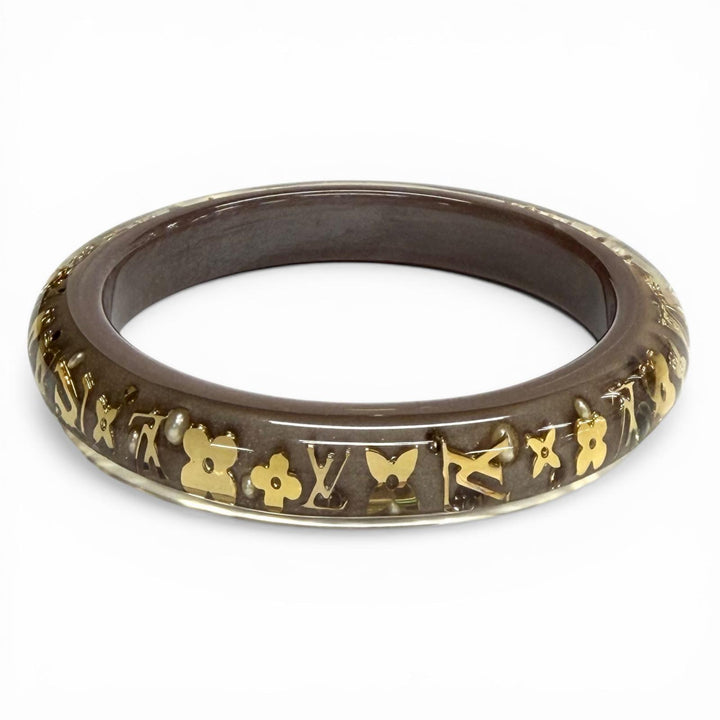 Excellent LOUIS VUITTON Bangle Brasserie Unclosure TPM Clear brown Women M65867