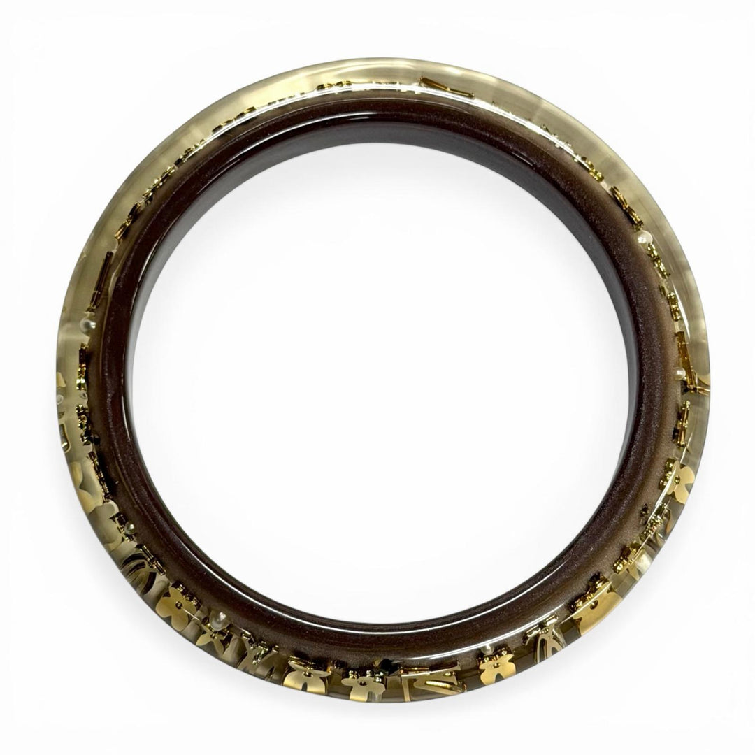 Excellent LOUIS VUITTON Bangle Brasserie Unclosure TPM Clear brown Women M65867