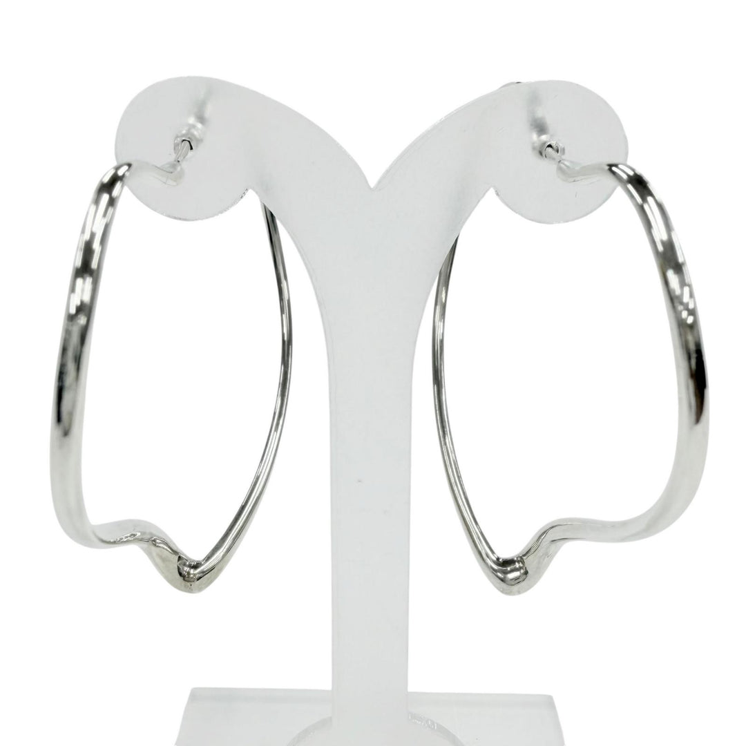 Great TIFFANY&Co. Pierce Open Heart Large Pierce hoop Silver AG925 Women