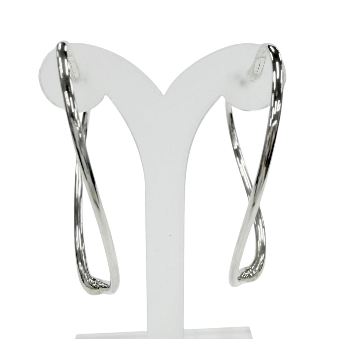 Great TIFFANY&Co. Pierce Open Heart Large Pierce hoop Silver AG925 Women