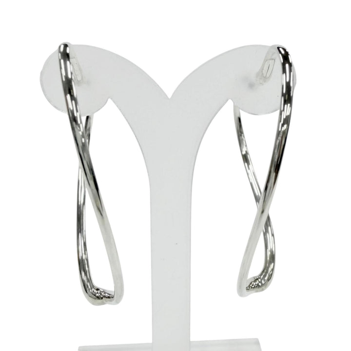 Great TIFFANY&Co. Pierce Open Heart Large Pierce hoop Silver AG925 Women