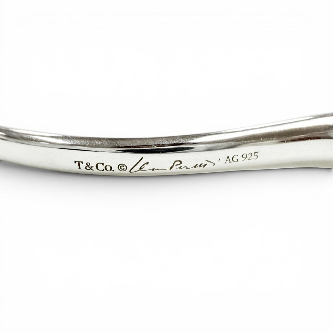 Great TIFFANY&Co. Pierce Open Heart Large Pierce hoop Silver AG925 Women