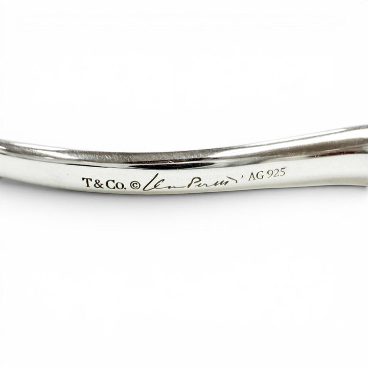 Great TIFFANY&Co. Pierce Open Heart Large Pierce hoop Silver AG925 Women