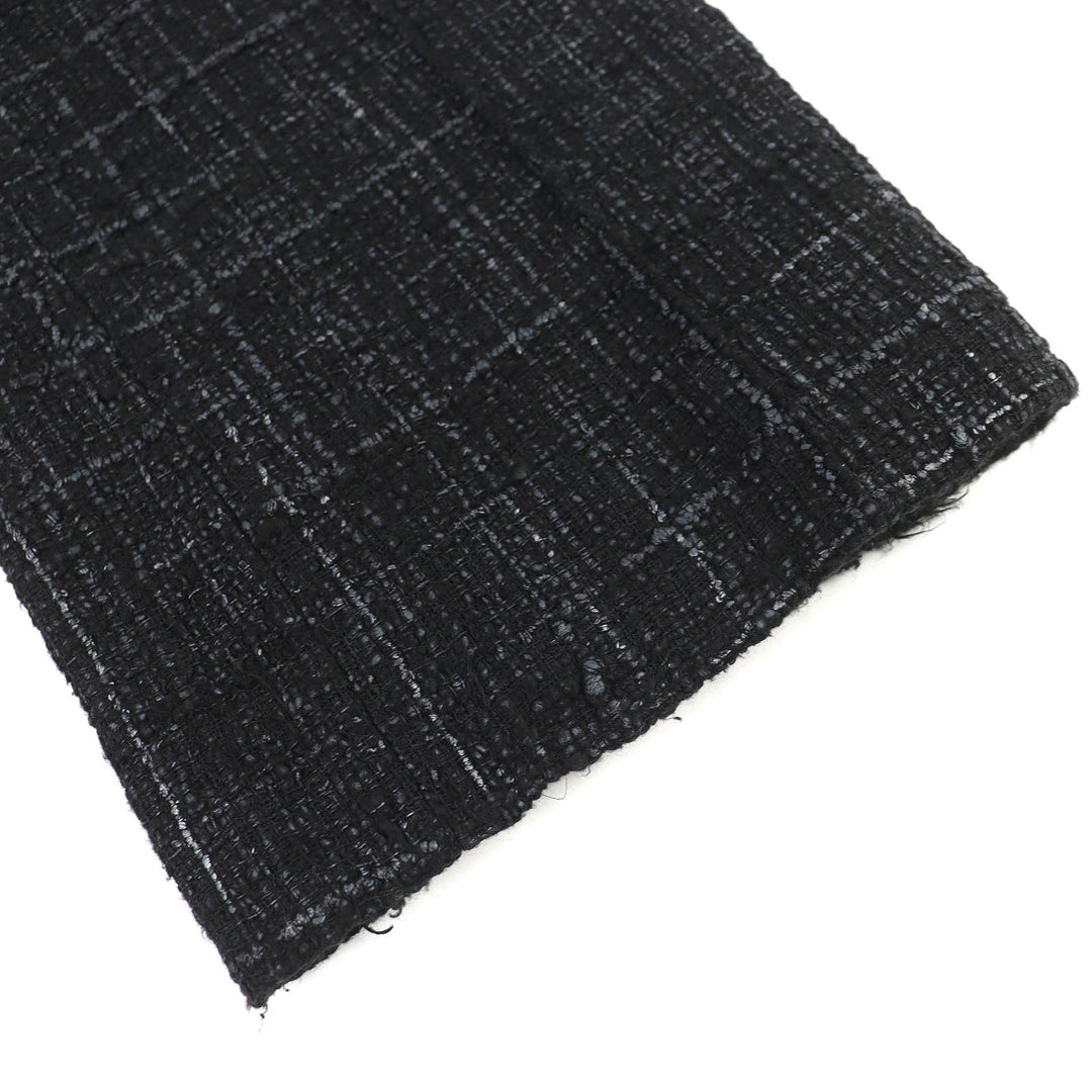 Great CHANEL Pants Rhinestone COCO Button Tweed Long black cotton 34 05A P26358