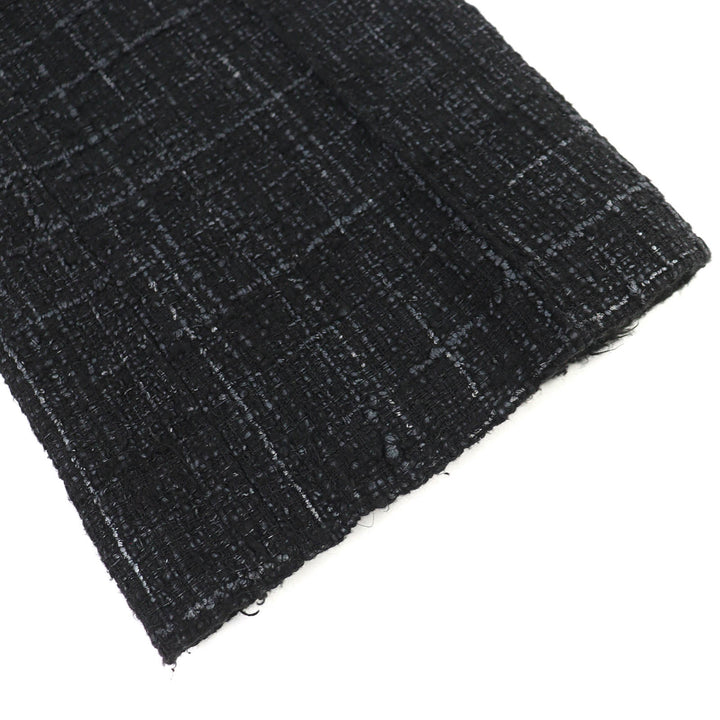 Great CHANEL Pants Rhinestone COCO Button Tweed Long black cotton 34 05A P26358