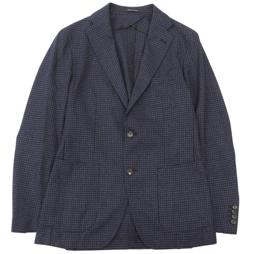 Excellent TAGLIATORE Jacket MONTECARLO Check single Navy mens 46 1SMC22K