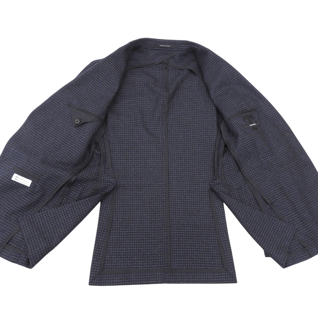 Excellent TAGLIATORE Jacket MONTECARLO Check single Navy mens 46 1SMC22K