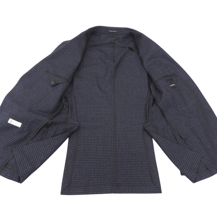 Excellent TAGLIATORE Jacket MONTECARLO Check single Navy mens 46 1SMC22K