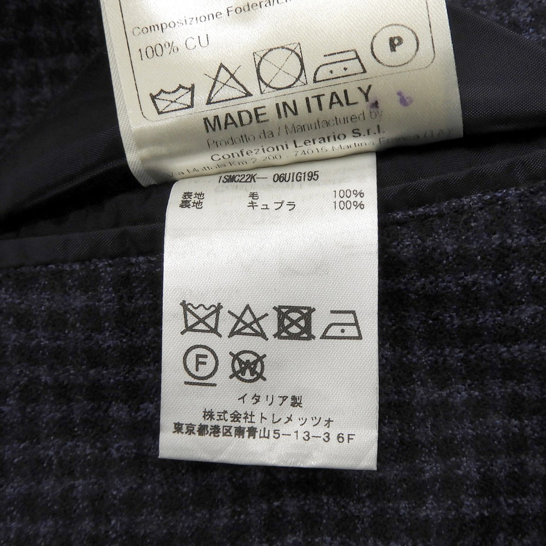 Excellent TAGLIATORE Jacket MONTECARLO Check single Navy mens 46 1SMC22K