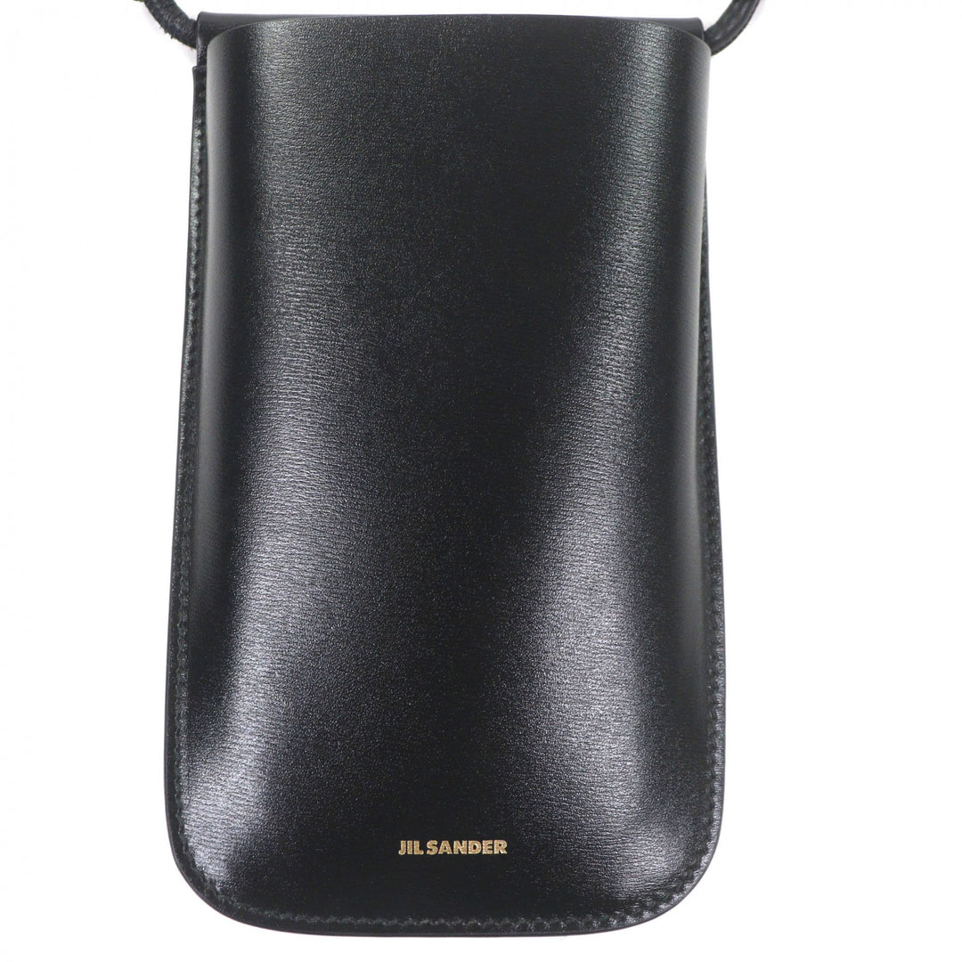 Excellent JIL SANDER Mobile case GIRO PHONE CASE Logo print shoulder bag black