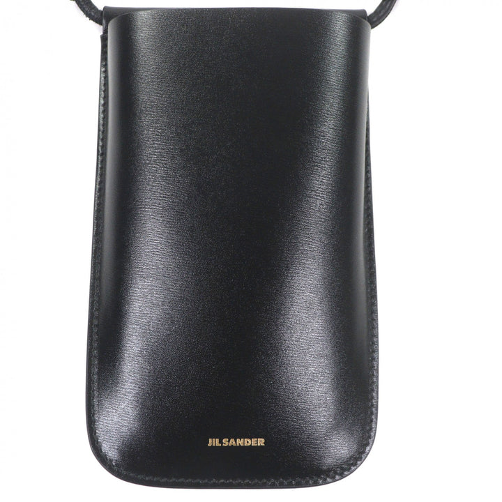 Excellent JIL SANDER Mobile case GIRO PHONE CASE Logo print shoulder bag black