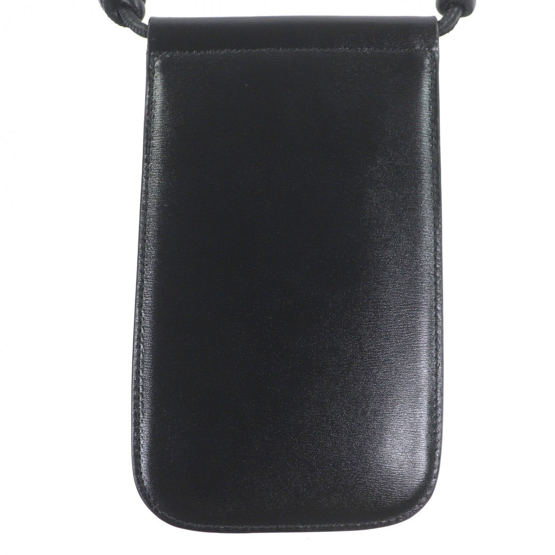 Excellent JIL SANDER Mobile case GIRO PHONE CASE Logo print shoulder bag black