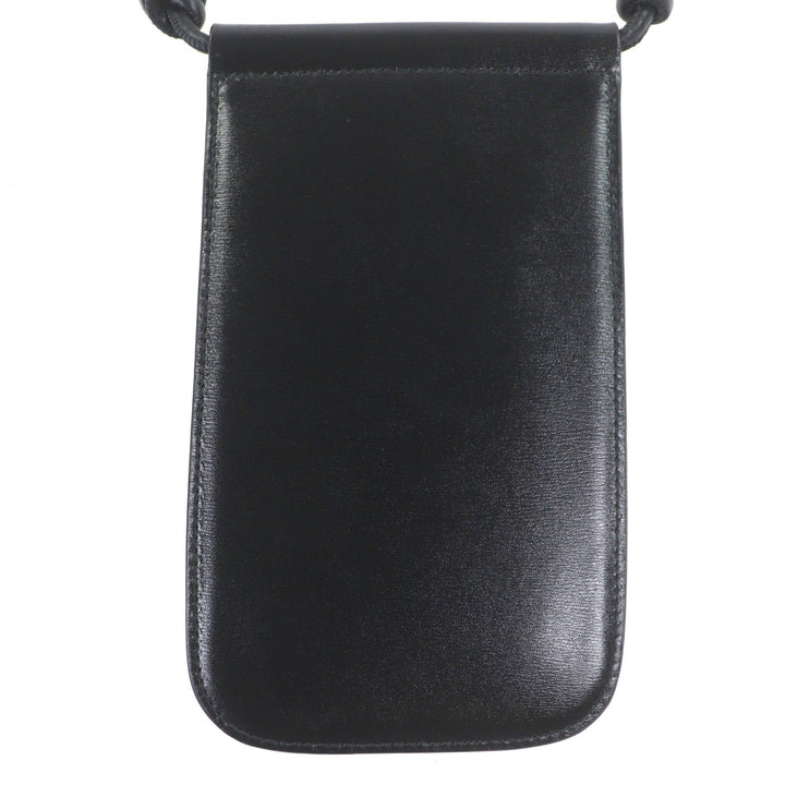 Excellent JIL SANDER Mobile case GIRO PHONE CASE Logo print shoulder bag black