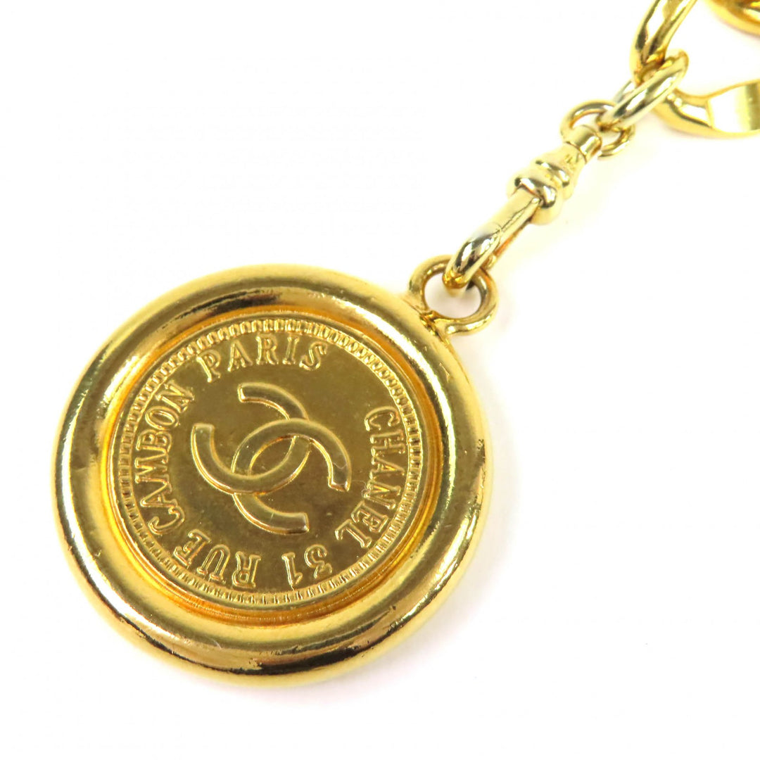 Great CHANEL belt COCO Mark Coin Motif With Logo Chain Belt gold Women