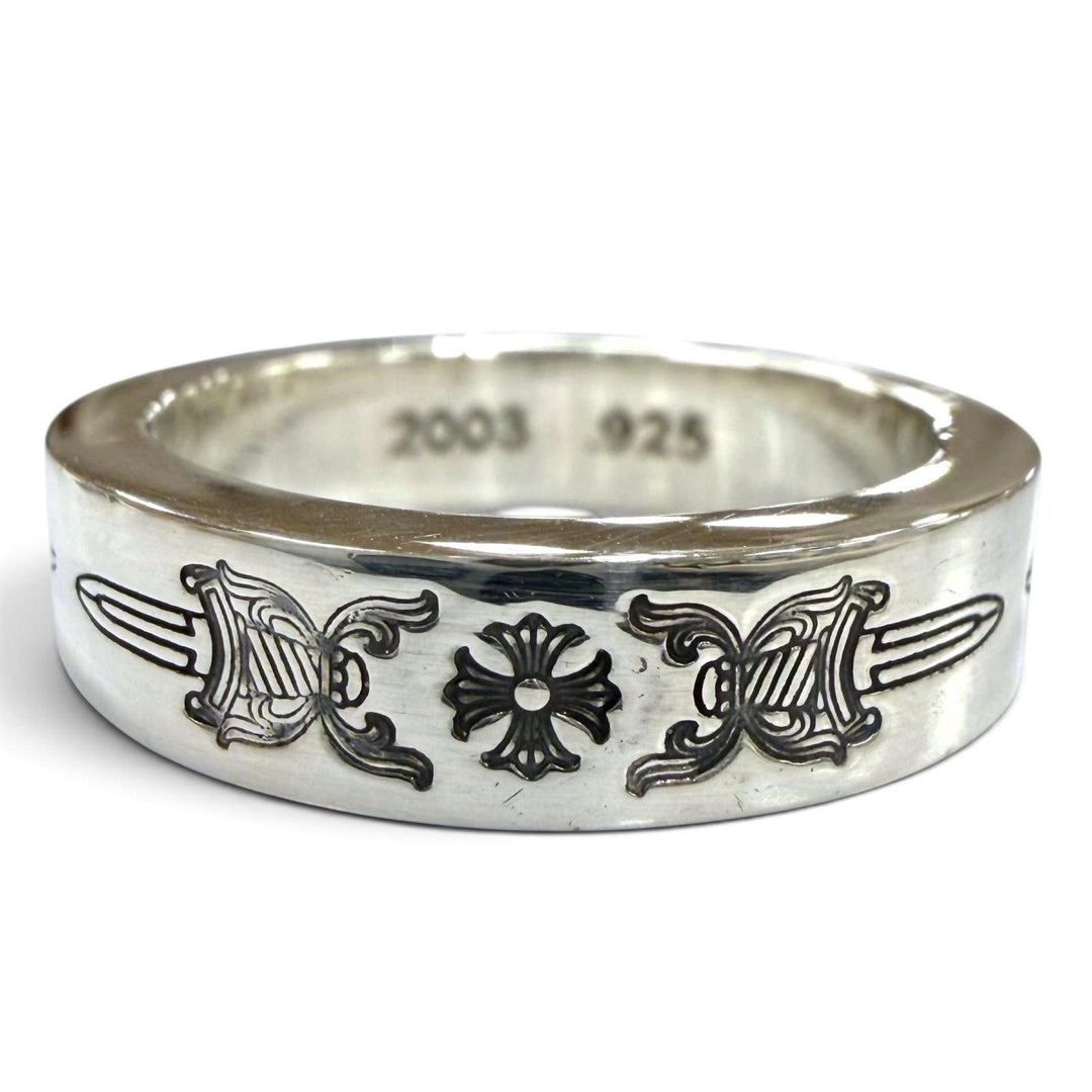 Great CHROME HEARTS Ring ring 6mm Spacer Dagger Ring Silver 925 mens