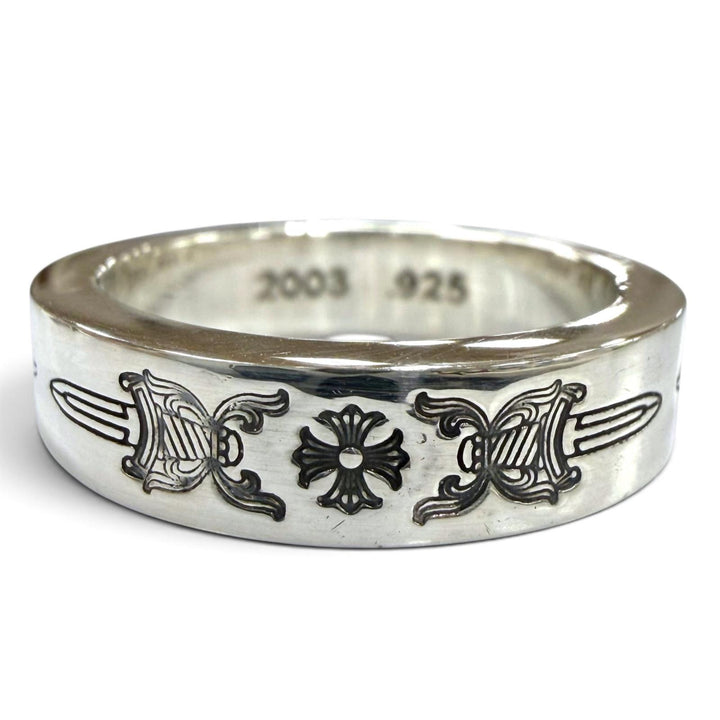 Great CHROME HEARTS Ring ring 6mm Spacer Dagger Ring Silver 925 mens