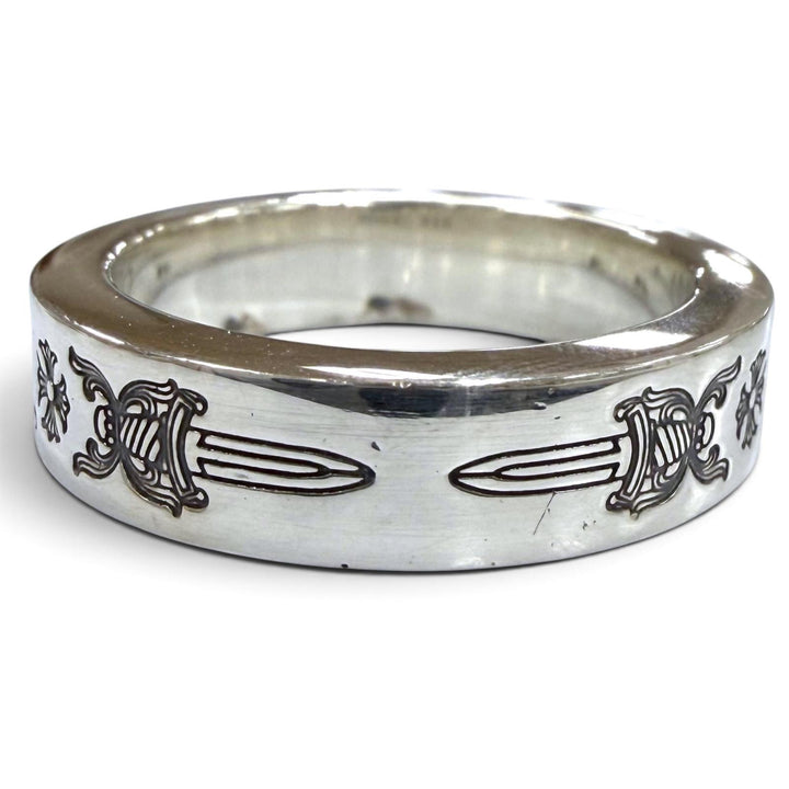 Great CHROME HEARTS Ring ring 6mm Spacer Dagger Ring Silver 925 mens
