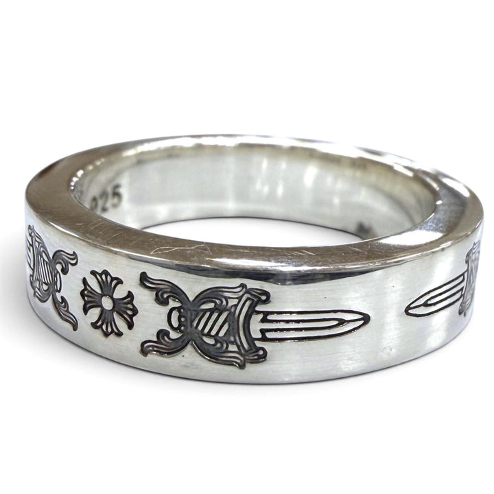 Great CHROME HEARTS Ring ring 6mm Spacer Dagger Ring Silver 925 mens